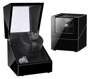 Óraforgató, óratartó doboz 1 karórához fekete színben fekete belsővel (5HJ-KC-BLACK-BLACK)