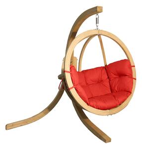 SwingPod Függőfotel Állvánnyal - Piros Párna - 120x120x82cm