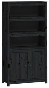 VidaXL fekete tömör fenyőfa magasszekrény 80 x 35 x 154 cm