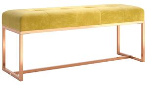 VidaXL Bársony Ülőpad - Mustársárga - 110x36x45 cm