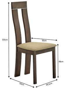 KONDELA Fa szék, bükk merlot/Magnolia barna anyag, DESI
