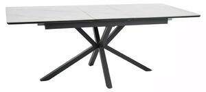 Logan Ceramic Bővíthető Étkezőasztal Kerámia-MDF Mattfehér Csillag Vázzal