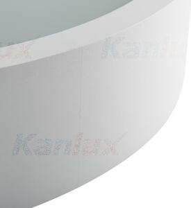 Kanlux JASMIN (üveg búra fa kerettel) beltéri fali, mennyezeti kerek lámpa IP20-as védettséggel, matt fehér színben, E27 foglalattal (Kanlux 23126)