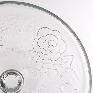 Rose üveg tálca süteményhez, 30 cm