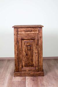 Lucfenyő Éjjeliszekrény - Antik Tulipán - 1 Ajtó - 46x35x75 cm