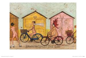 Sam Toft - Brighton Naked Bike Ride Festmény reprodukció, Sam Toft, (40 x 30 cm)