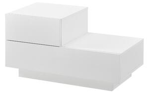 Éjjeliszekrény fiókokkal 38 x 70 x 35 cm baloldali fiókos szekrény 2 fiókkal forgácslemez fehér, matt