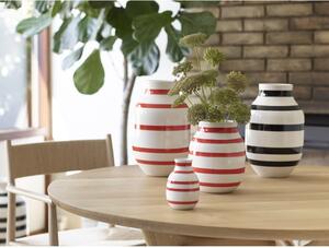 Omaggio fehér-piros csíkos kerámia váza, magasság 31 cm - Kähler Design