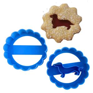 Tacskó mintás linzer kiszúró szett, kék, mini