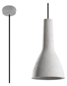 Világosszürke függőlámpa beton búrával ø 17 cm Mattia – Sollux