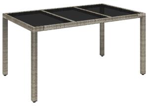VidaXL Kerti Asztal - Polyrattan - Üveglap - 150x90 cm