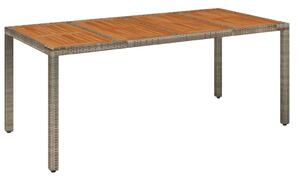 VidaXL Kertasztal - Polyrattan - Akácfa - 190x90x75 cm
