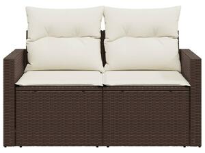 VidaXL 2 személyes barna polyrattan kerti kanapé párnával