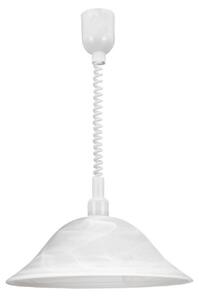 EGLO 3355 ALESSANDRA, beltéri függeszték, E27 foglalattal, MAX 1X60W teljesítménnyel, fehér / műanyag lámpatest, IP20, fehér / alabástrom üveg búrával, állítható magasság, kapcsoló nélkül