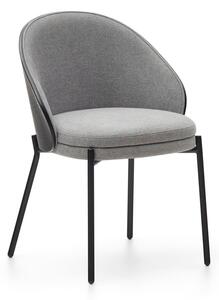 Fekete-szürke kárpitozott étkezőfotel Eamy – Kave Home