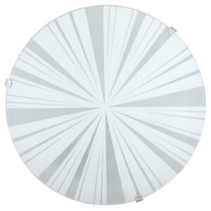 EGLO 89239 MARS 1, beltéri fali-mennyezeti lámpa, E27 foglalattal, MAX 1X60W teljesítménnyel, fehér / acél lámpatest, IP20, sugár mintás / szatinált üveg búrával, kapcsoló nélkül