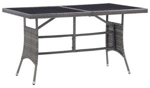 Szürke polyrattan kerti asztal 140 x 80 x 74 cm