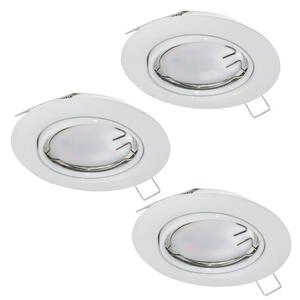 EGLO 94406 PENETO, beltéri süllyesztett lámpa, GU10 foglalattal, MAX 3X5W teljesítménnyel, fehér / acél lámpatest, IP20, kapcsoló nélkül