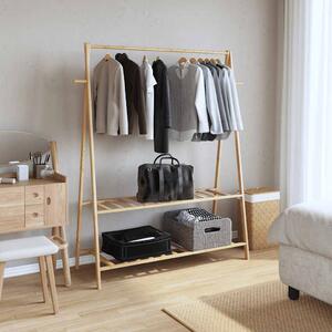 VidaXL bambusz ruhaállvány polcokkal 132 x 45,5 x 150,5 cm