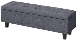 Tárolópad lenvászon hatású kivitelben, gumifa lábakkal, nappaliba, hálószobába, előszobába, sötétszürke