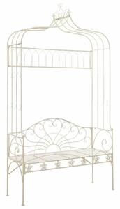 Elegáns Antik Fehér Kovácsoltvas Kerti Pad - 122 cm