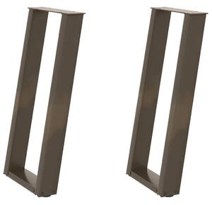 VidaXL konzolasztal lábak U-alakú 2 db natúr acél 28x(72-73) cm Acél