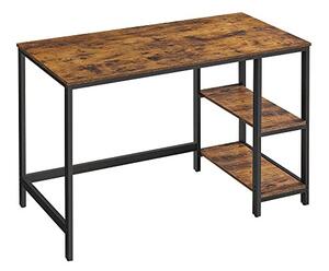 Íróasztal polcokkal, rusztikus barna 120x60x75cm