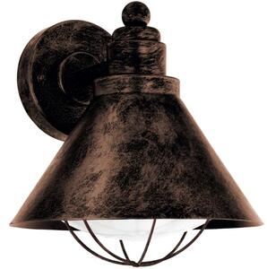 Eglo 94858 Barrosela sarokra szerelhető kültéri fali lámpa, antik vörösréz, 1xE27 foglalattal