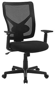 Irodai ergonomikus szék, állítható deréktámasszal és kartámasszal, fekete