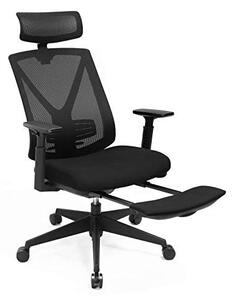 Irodai ergonomikus szék, deréktámasszal, fejtámasszal, lábtartóval és hintázó funkcióval
