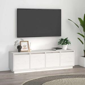 VIDAXL Fehér Tömör Fenyőfa TV-szekrény - 156x37x45 cm
