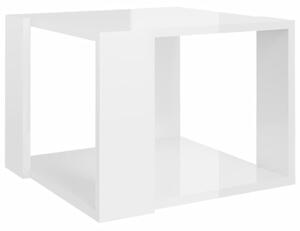 VidaXL magasfényű fehér szerelt fa dohányzóasztal 40 x 40 x 30 cm
