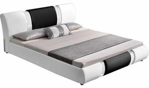 Modern ágy, fehér/fekete, 180x200, LUXOR