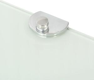 VidaXL Fehér üveg sarokpolc króm tartóval 25x25 cm