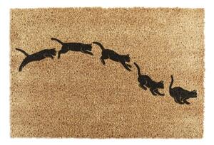 Kókuszrost lábtörlő 40x60 cm Jumping Cats – Artsy Doormats