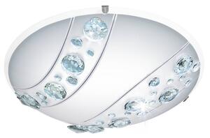 EGLO 95576 NERINI, beltéri LED-es fali-mennyezeti lámpa, LED foglalattal, MAX 16W teljesítménnyel, 1500lm, 4000 K, fehér / acél lámpatest, IP20, fehér, fekete, áttetsző / üveg, kristály búrával, cserélhető LED, kapcsoló nélkül