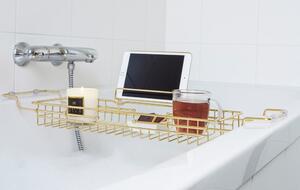 Tub aranyszínű állítható polc fürdőkádra, 61 - 86 cm - PT LIVING
