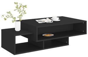 Modern Dohányzóasztal - Fekete - 3 Rekeszes - 105x55x32 cm