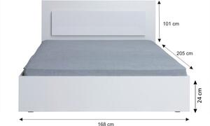 KONDELA Dupla ágy, 160x200, fehér/ magasfényű fehér HG, ASIENA