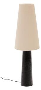 Fekete-krémszínű állólámpa textil búrával (magasság 129 cm) Senni – Kave Home