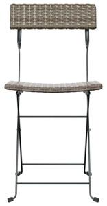 Polyrattan Bisztrószék - Szürke - 8 db - Összecsukható