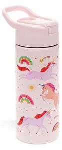 Világos rózsaszín rozsdamentes acél gyerek ivópalack 500 ml Unicorn – Rex London