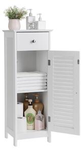 Fehér fürdőszoba szekrény fiókkal és ajtóval, magasság 89 cm - Songmics