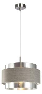 Basil - Függeszték lámpa 1xE27; szatén króm/ ezüst tölgy; átm:30cm - Raba-5383