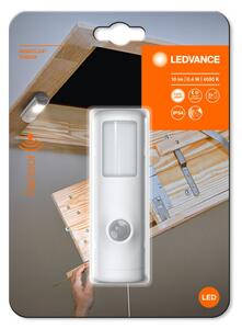 LEDVANCE NIGHTLUX Torch White, beltéri, fehér LED lámpa fény- és mozgásérzékelővel, 3xAAA elemmel, 0.35 W, foglalat: LED modul, IP54 védelem, 4000 K színhőmérséklet, 10 lm fényerő, 2 év garancia, 4058075260696