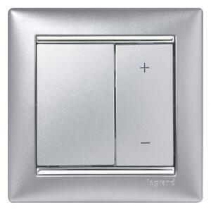 Legrand Valena 770274 nyomógombos fényerőszabályzó (dimmer) izzólámpához 600W, aluminium burkolattal keret nélkül, süllyesztett 10A 250V (Legrand 770274)