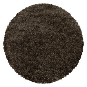 Sötétbarna kerek szőnyeg ø 80 cm Fluffy – Ayyildiz Carpets