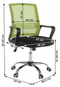 KONDELA Irodai szék, háló zöld/fekete anyag, APOLO