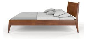 Visby Radom kétszemélyes bükkfa ágy, diófa dekorral, 140 x 200 cm - Skandica