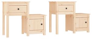 VIDAXL - Tömör Fenyőfa Éjjeliszekrény Szett - 2 db - 79,5x38x65,5 cm